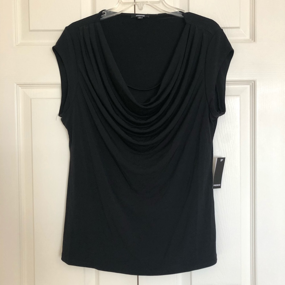NWT -Black top with scoop neck XL